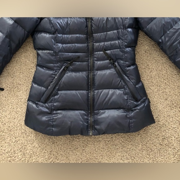 Navy blue Andrew Marc puffer hooded jacket - Picture 2 of 7